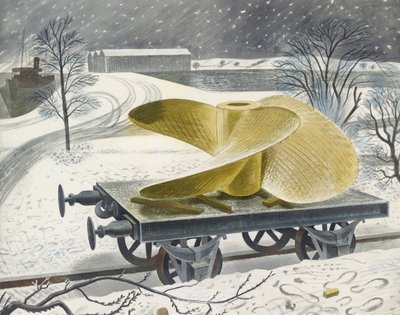 Tornillo del Barco en un Vagón de Ferrocarril de Eric Ravilious